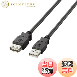 �y���������z�G���R�� USB�����P�[�u�� USB2.0 A-A���X�^�C�v 5m �u���b�N U2C-E50BK