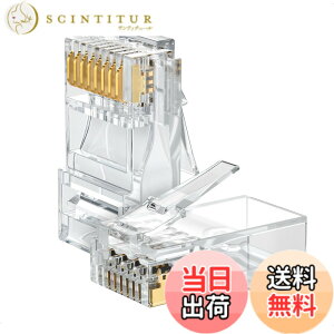 �y���������zCable Matters 100�Z�b�g LAN �R�l�N�^ RJ45 �R�l�N�^ �ۑ��r�t�� Cat 6 RJ45�v���O 8P8C UTP�P�[�u�� ���ΐ��ƒP���P�[�u���Ή�