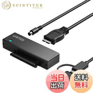 �y���������zUnitek SATA USB3.0(USB A+C) �ϊ��P�[�u�� 2.5 3.5�C���` HDD/SSD �Ȃǂ̃n�[�h���C�u ��SATA ���w�h���C�u �ɑΉ� I/II/III �d���A�_�v�^�i12V/2A�d���t���jUASP�Ή� �����]�� ����150cm �ő�18TB �t
