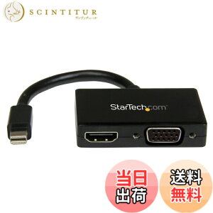 �y���������zStarTech.com Mini DisplayPort�ڑ��g���x��A/V�A�_�v�^ 2�C��1 �~�j�f�B�X�v���C�|�[�gMini DP - VGA/ HDMI�ϊ��A�_�v�^ MDP2HDVGA