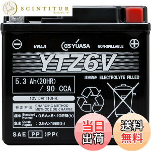 �y���������zGS YUASA (�W�[�G�X���A�T) �V�[���h�^ �o�C�N�p�o�b�e���[ [ �t���[�d�� ]YTZ6V �u���b�N
