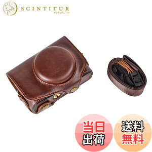 �y���������zkinokoo PowerShot SX720 HS / SX730 / SX740 �p�J�����P�[�X PU���U�[ �S�ʕی�^ �O�r���t�� �V�����_�[�X�g���b�v�t��(�R�[�q�[)