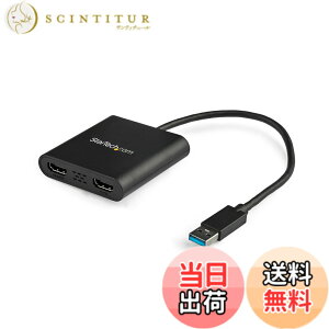 �y���������zStarTech.com USB 3.0 - HDMI�ϊ��A�_�v�^�[/2���/4K30Hz+1080p/Windows�̂� macOS ChromeOS Linux��Ή� USB32HD2