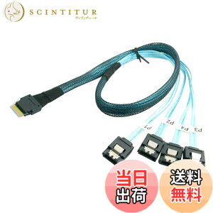 �y���������zcablecc �X�������C�� SAS 4.0 SFF-8654 4i 38�s�� �z�X�g - 4 SATA 7�s�� �^�[�Q�b�g �n�[�h�f�B�X�N �t�@���A�E�g RAID �P�[�u�� 50cm