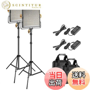 �y���������zNEEWER 2�p�b�N 480 LED�r�f�I���C�g�ƃX�^���h�L�b�g �Ɩ��B�e�p�p�l�����C�g 28W ���P�x CRI96+ 4000lux/1m 3200K-5600K�F���x ��F 0-100�������\ U�u���P�b�g�A�o�[���h�A�Ǝ��[�P�[�X�t