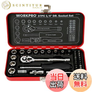 �y���������zWORKPRO �\�P�b�g�����`�Z�b�g �K���[�W�c�[���Z�b�g ���`�F�b�g�����` �����p6.35mm�i1/4�C���`�j �N�C�b�N�����[�X���`�F�b�g�n���h�� �H�� ���� �Z�b�g 37�_�g�y�S���P�[�X�t��