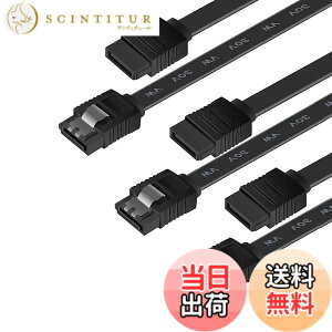 �y���������zBENFEI SATA�P�[�u�� (�X�g���[�g�^) 45cm 3�{�Z�b�g SATA3 6Gbps �Ή� ���b�`�t�� SSD��HDD����-�u���b�N