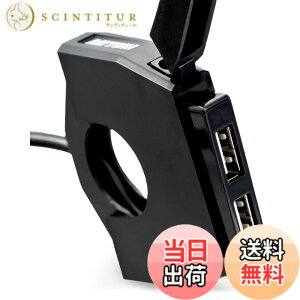 �y���������z�f�C�g�i(Daytona) �o�C�N�p USB�d�� USB-A 24W iPhone/Android�Ή� �u���[�L�X�C�b�`�ڑ� ���C���L�[�A�� ��t��13.5mm �X�����_�[USB 2�|�[�g 98438