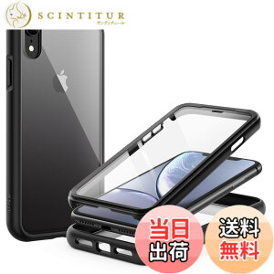 �y���������zJETech iPhone XR �P�[�X 6.1�C���`�p �����h�~ �t���ی�t�B�������� �t���{�f�B 360°�S�� �ی�J�o�[ �N���A�o�b�N (�u���b�N)