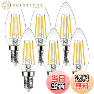 �y���������zLVWIT �V�����f���A�d�� E12���� 60W�`���� 806LM LED�t�B�������g�d�� 2700K�d���F LED�C�� E12 6W�ȃG�l �񒲌� 6��