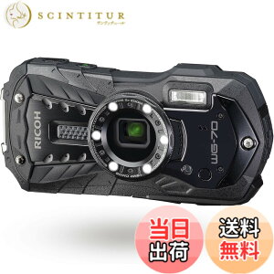 �y���������zRICOH WG-70 �u���b�N ���R�[�{�i�h���f�W�^���J���� 14m�h�� (�A��2����) 1.6m�ϏՌ� �h�o -10�x�ϊ� �A�E�g�h�A�Ŋ��􂷂�^�t�l�X�{�f�B CALS���[�h���ڂ� ����L�^�ȂǕ��L���r�W