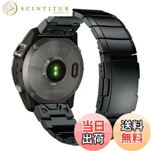 �y���������z26mm �X�e�����X�| �����o���h�ɓK������K�[�~��Fenix 7X/6X/Fenix 8 51mm/Enduro, �N�C�b�N�t�B�b�g�u�����t���x���g�p�� Garmin epix Pro 51mm �t�F�j�b�N�X5X (�u���b�N)