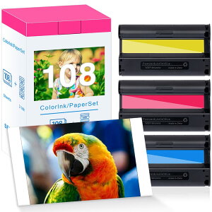 �y���������z108�� 100x148mm �J���[�C���N�J/�y�[�p�[�J�Z�b�g KP-108IN ���� �ƌ݊����̂��� �L���m�� canon SELPHY CP1500 CP1300 CP1200 �C���N �ʐ^�p��