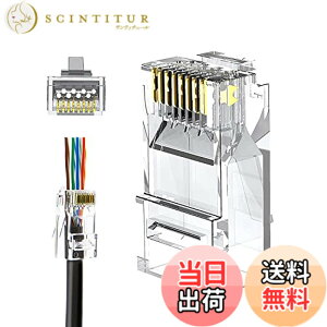 �y���������zRJ45�R�l�N�^�CCableCreation LAN �R�l�N�^ �ђʎ� 50���� Cat6/Cat5e/Cat5 LAN�P�[�u���p �R�l�N�^ �z���ȒP �ܐ܂�ɂ���
