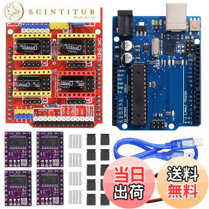 �y���������zYoumile CNC �V�[���h V3.0 �g�� �{�[�h �L�b�g�iArduino�p�{�[�h�t���j�A4�� DRV8255�X�e�b�s���O���[�^�[�h���C�o�[�ƃq�[�g�V���N�A10�W�����p�[�L���b�v�A�����@�pUSB�P�[�u��