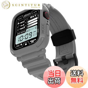 �y���������z[elkson] �A�b�v���E�H�b�` �o���h Apple Watch 45mm 44mm �o���p�[�P�[�X�t�� ���ȃ����Y�o���h Apple Watch SE iWatch Series 9 8 7 6 5 4�p, Quattro Pro Series �X�|�[�c�~���^���[�ی�P�[�X �v���e