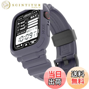 �y���������zelkson �A�b�v���E�H�b�` �o���h Apple Watch 45mm 44mm �o���p�[�P�[�X�t�� ���ȃ����Y�o���h Apple Watch SE iWatch Series 9 8 7 6 5 4�p, Quattro Pro Series �X�|�[�c�~���^���[�ی�P�[�X �v���e