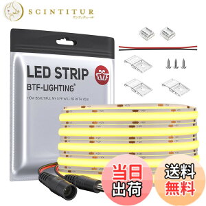 �y���������zBTF-LIGHTING COB FCOB LED�e�[�v���C�g �����x �t���L�V�u�� 5M 528LEDs/m 2640LEDs/5m �d���F 3000K ��10mm �X�g���b�v���C�g DC12V 14W/m �����\ �ό`�\ �ؒf�\ �Q�� �L�b�`���z�[�� ������