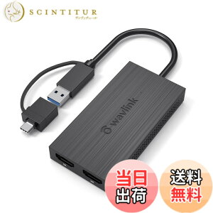 �y���������zWAVLINK USB 3.0A/type-C-�f���A�� HDMI �A�_�v�^�[ 2K�o�� �~�j�h�b�L���O�X�e�[�V����/�� ��4K�i3840x2160 @ 30Hz�f�B�X�v���C�o��/1x1440P�Ή� HDMI�o�̓|�[�g/1x1080P�Ή� HDMI�o�̓|�[�g1xUSB 3.0