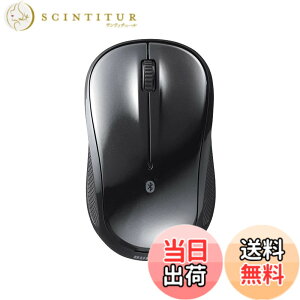 �y���������z�o�b�t�@���[ Bluetooth Blue LED �É� 3�{�^�� �}�E�X �u���b�N Windows/Mac/Chrome/Android/iOS/iPadOS�Ή� �d�r�������ő�450�� �y�� BSMBB105BK