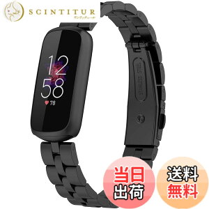 �y���������z�Ή�Fitbit Luxe/Luxe Special Edition �o���h �X�e�����X �t�B�b�g�r�b�g Luxe �o���h �ϋv�� �K�тɂ��� Fitbit Luxe Special Edition �����x���g ���߉\ �r�W�l�X�� �j���ʗp�i�u���b�N�j