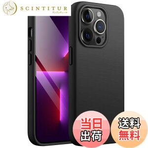 �y���������zJETech iPhone13ProMax �V���R���P�[�X(13 Pro Max 6.7�C���`��p) �V���L�[�\�t�g�^�b�`�t���{�f�B�ی�P�[�X �}�C�N���t�@�C�o�[���C�j���O�t���ϏՌ��J�o�[ (�u���b�N)