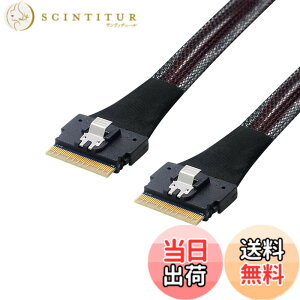 �y���������zNFHK PCI-E Slimline SAS 4.0 SFF-8654 8i74pin�z�X�g����SFF-865474Pin SlimSAS�^�[�Q�b�g�P�[�u��50cm