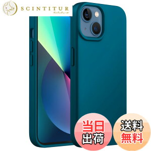 �y���������zJETech iPhone13 �V���R���P�[�X(6.1�C���`��p) �V���L�[�\�t�g�^�b�`�t���{�f�B�ی�P�[�X �}�C�N���t�@�C�o�[���C�j���O�t���ϏՌ��J�o�[ (�e�B�[���u���[)