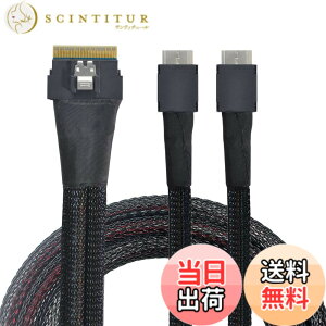 �y���������zNFHK PCI-E Ultraport Slimline SAS Slim 4.0 SFF-8654 8i74pin����DualOculinkSFF-8611�P�[�u��50cmPCI-Express