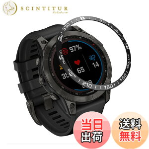�y���������zSHEAWA for Garmin(�K�[�~��) Fenix 7X �x�[�������O �ی샊���O �A���~ �J�o�[ �݊��i �P�[�X ���h�~ �ϏՌ� �A�N�Z�T���[ (�u���b�N)