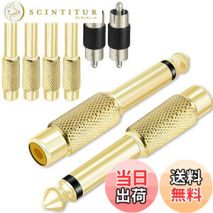 �y���������zXiatiaosann RCA�ϊ��v���O 6.35mm���m�����I�X- RCA���X�R�l�N�^ �A���v �X�s�[�J�[ �~�L�T�[�ȂǗp�Ή��A�W���I�[�f�B�I�A�_�v�^�R�l�N�^�A�����b�L�ARCA�W���b�N- 6.35mm�A6�{�Z�b�g