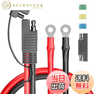�y���������zCleqee SAE�[�d�P�[�u�� 60cm �o�b�e���[�����P�[�u�� SAE����O�����O�^�[�~�i���n�[�l�X 10AWG �I�[�g�o�C�o�b�e���[�[�d�� SAERP�A�_�v�^�[�t�� 15A / 20A/30A�q���[�Y �\�[���[�p�l���A