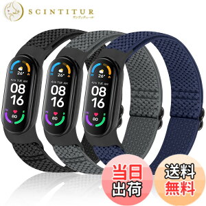 �y���������z[Huamanlou] �R���p�`�u�� Xiaomi Mi Band 7/6/5 �o���h �A�e���X�|�[�c �_�炩�����K�ŒʋC���̗ǂ����i�K�Œ������߃i�C�������[�v�����o���h3 Pack