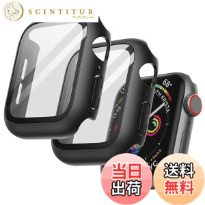 �y���������zJETech Apple Watch SE 3/2/1 (2025/2022/2020) / Series 6 5 4 40mm�p �P�[�X �t�B�����t�� �A�b�v���E�H�b�` �S�ʕی�J�o�[ �����K���X�t�B�������� �����x 2�Z�b�g (�u���b�N)