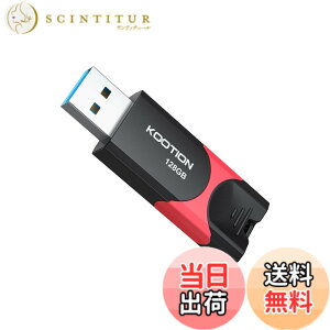 �y���������zKOOTION USB������ 128GB USB 3.0 (USB3.2 Gen 1)�X���C�h�� PS4����m�F�� �������[�X�e�B�b�N �t���b�V�������� �ǎ�ő�80MB/�b �u���b�N