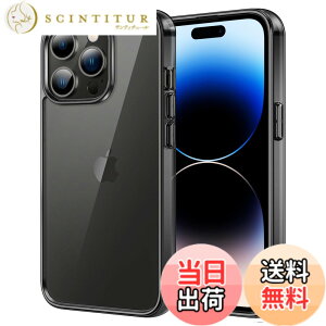 �y���������zJETech iPhone 14 Pro 6.1�C���`�p ���΂݂Ȃ� �ی�P�[�X �Ռ��z�� �o���p�[�J�o�[ �����h�~ �N���A�o�b�N (�X�y�[�X�u���b�N)