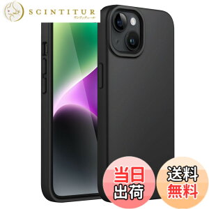 �y���������zJETech iPhone 14 6.1�C���`�p �V���R���P�[�X �V���L�[�\�t�g�^�b�`�t���{�f�B�ی�P�[�X �}�C�N���t�@�C�o�[���C�j���O�t���ϏՌ��J�o�[ (�u���b�N)