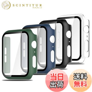 �y���������zSimpeak 4������ Apple Watch 44mm �Ή� �P�[�X �A�b�v���E�H�b�` Series 6/5/4/SE/SE2/SE3 44mm �K�� �J�o�[ PC�t���[��+�����K���X�t�B���� ��̌^�S�ʕی� �ϏՌ��� �w��h�~ �ɔ��y�� ������
