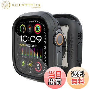 �y���������zElkson Apple Watch Ultra 2/1 �o���p�[�P�[�X & �X�N���[���v���e�N�^�[�L�b�g 49mm Quattro Max�V���[�Y ��� �~���^���[�O���[�h ��v �_�� �ϏՌ� �ی�J�o�[ �����K���X�t�� iWatch�p �u��