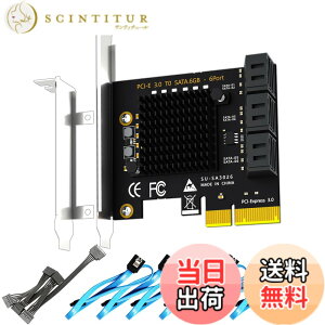 �y���������zGLOTRENDS SA3026-C 6�|�[�g���݃{�[�hPCIe X4 SATA�g���J�[�h�ASATA����ѓd���P�[�u���t���AWindows�ALinux�AMac OS�ANAS�Ή�