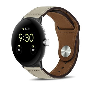 �y���������z[HeeNia] ���U�[�o���h Google Pixel Watch 4 41mm / Pixel Watch 3 41mm / 2 / 1 �Ή� �o���h �v �X�g���b�v �X�|�[�c�o���h ���v�x���g (�z���C�g)