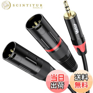 �y���������z3.5mm to xlrx2�CVeetop 2xlr 3.5mm �ϊ��C3.5mm to 2XLR (�I�X) �}�C�N�P�[�u�� 3.5mm trs to xlr�I�X�ϊ��P�[�u�� 3.5mm (1/8 Inch) �X�e���I(�I�X) to XLR (�I�X)�ϊ��P�[�u�� 2m