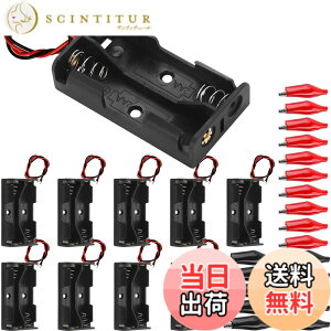 �y���������zXiatiaosann �P3�d�r�P�[�X 2�{ 3V�o�b�e���[�z���_�[ 2x 1.5V AA�d�r �{�b�N�X LED���C�g�X�g���b�v�p ���[�h���t�� �o�b�e���[ �{�b�N�X �P�[�X �d�r �z���_�[�A10��