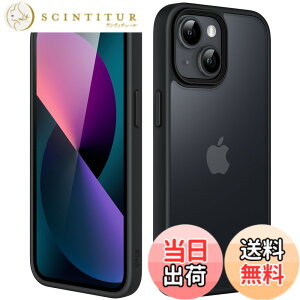 �y���������zJETech �}�b�g�P�[�X iPhone 13 Mini 5.4�C���` �ϏՌ����~���^���[�O���[�h�̗����h�~ ������̔������̔w�ʓd�b�J�o�[ �w��h�~ (�u���b�N)