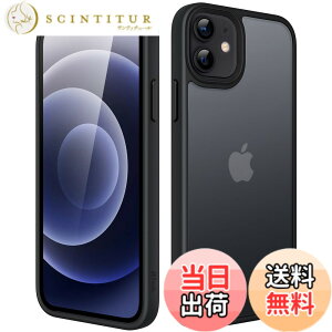 �y���������zJETech �}�b�g�P�[�X iPhone 12 Mini 5.4�C���` �ϏՌ����~���^���[�O���[�h�̗����h�~ ������̔������̔w�ʓd�b�J�o�[ �w��h�~ (�u���b�N)