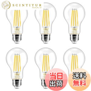�y���������zDiCUNO LED�d�� E26���� �d���F 60W�`���� �G�W�\���d�� 6W �t�B�������g�d�� 806lm 2700k ��ʓd���` �N���A�^�C�v �ȃG�l �S���� A60 �������Ή� 6��