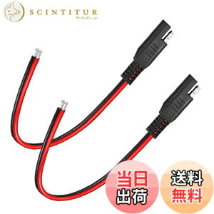 �y���������zLiwinting 2pcs SAE �̃R�l�N�^�[ �P�[�u�� 30cm �̎����ԉ����P�[�u���ASAE �ւ� SAE 2 Pin �̑����ڑ���/�n�[�l�X 18AWG ��f���؂�܂�
