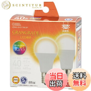 �y���������z�I�[���d�@ LED�d�����` E17 40�`����/40W���� �d���F Ra93�����F �����Ή� �f�M�ގ{�H���Ή� �~�j�N���v�g���` 5�N 2�� LDA4L-G-E17 RA 2P 06-5560 OHM