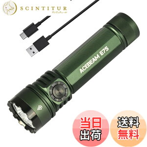 �y���������zACEBEAM E75 �����d�� �������F�� CRI90 �����F 5000K LED�t���b�V�����C�g 3000���[���� ���P�x ���� �n���f�B���C�g ���[�N���C�g USB-C�[�d�� IP68�h�� ���^ �L�����v �o�R �{���~�� �h��
