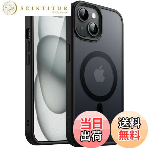 �y���������zJETech iPhone 15 Plus 6.7�C���`�p �}�O�l�b�g �P�[�X MagSafe�ɑΉ� �������̃}�b�g�w�� ���^ �ϏՌ� �J�o�[ (�u���b�N)